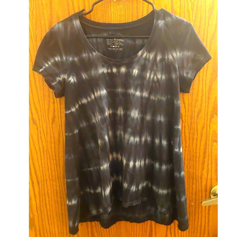 Neon Buddha Tie Dye Womens Small Black Gray Short Sleeve Tee